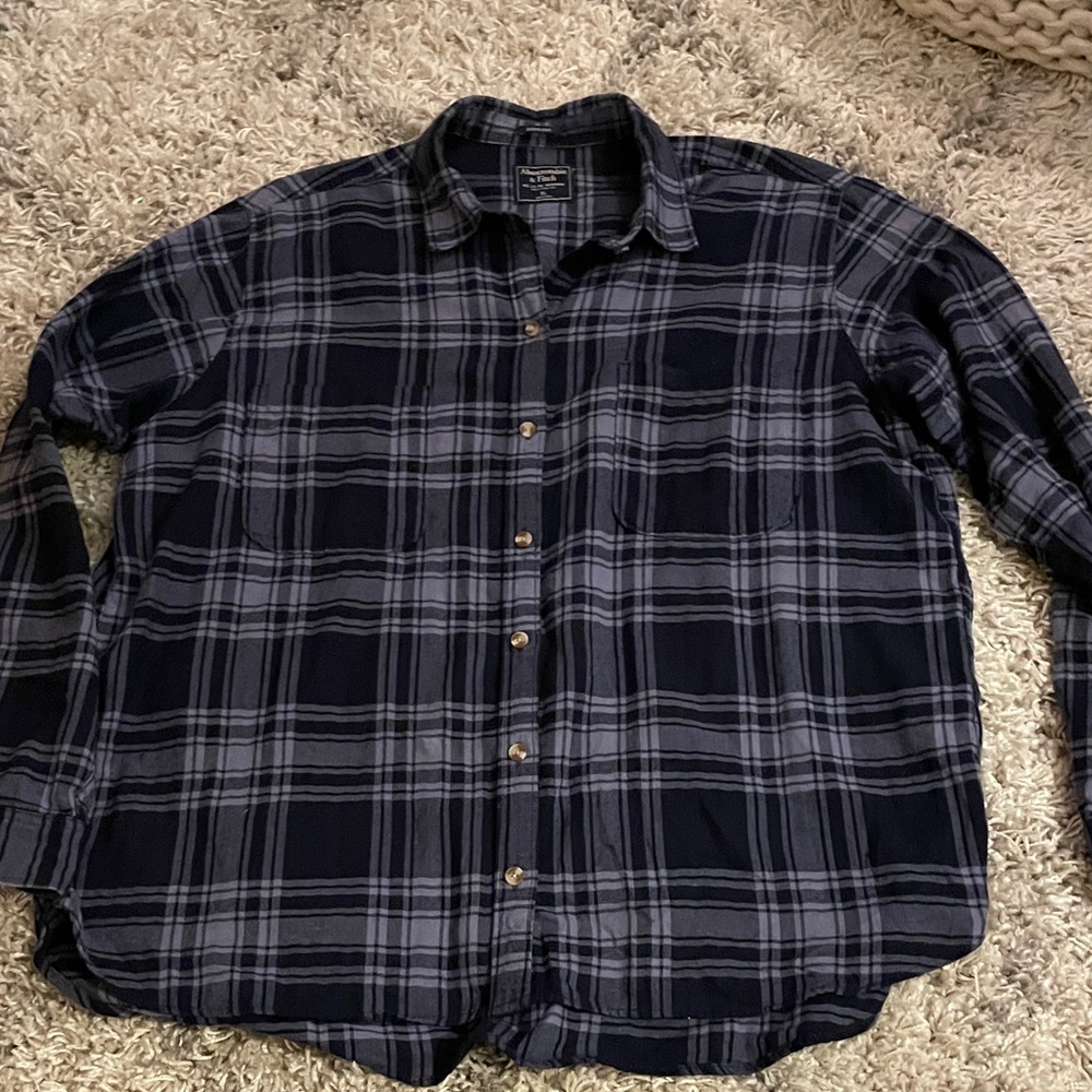 Abercrombie & Fitch‎ Dark Blue Plaid Shirt